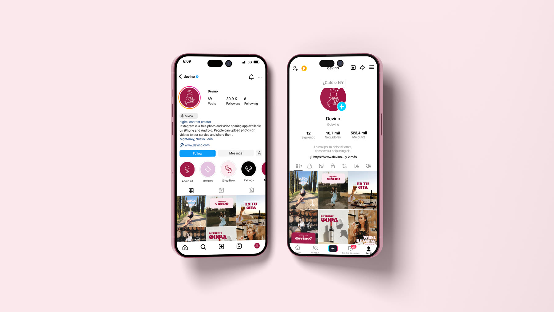 DeVino mockup